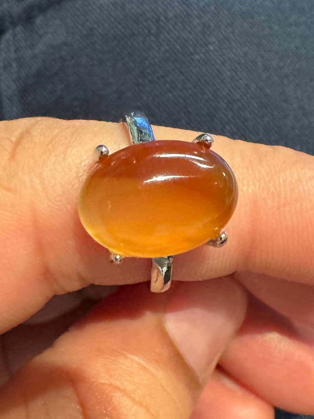 CARNELIAN Natural stone Cabochon Statement Ring